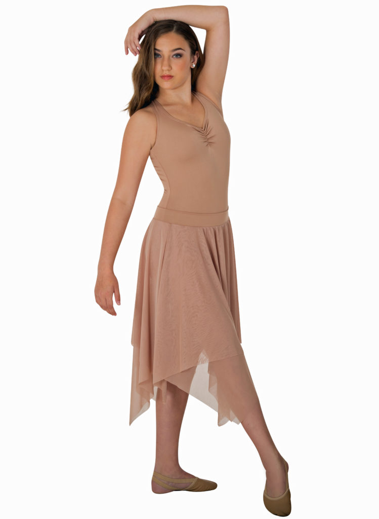 Body Wrappers Uneven Hem Double Layer Chiffon Skirt Baums Dancewear 